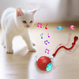 Darrahopens Pet Care > Toys > Cat Toys Motion Activate Interactive Cat Toy Rechargeable Smart Rolling Ball with Rope Red