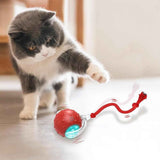 Darrahopens Pet Care > Toys > Cat Toys Motion Activate Interactive Cat Toy Rechargeable Smart Rolling Ball with Rope Red