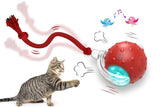 Darrahopens Pet Care > Toys > Cat Toys Motion Activate Interactive Cat Toy Rechargeable Smart Rolling Ball with Rope Red