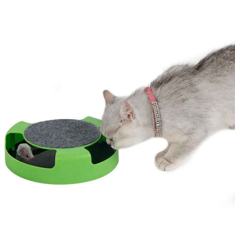 Pet Cat Catch Mouse Interactive Toy Cat Scratch Board Toy with Felt Scratching Claw Mat