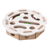 Darrahopens Pet Care > Toys > Cat Toys White Felt Puzzle Flower Shape Box Cat Toy with 2 Metal Bell Balls - Scratch-Resistant & Interactive Hide-and-Seek Toy, Brain Stimulating Fun