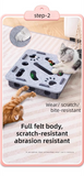 Darrahopens Pet Care > Toys > Cat Toys White Felt Puzzle Square Shape Box Cat Toy with 2 Metal Bell Balls - Scratch-Resistant & Interactive Hide-and-Seek Toy, Brain Stimulating Fun
