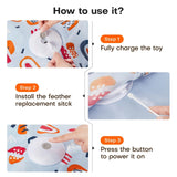 Darrahopens Pet Care > Toys > Cat Toys Yellow Interactive Cat Toys Rechargeable,Moving Concealed Feathers,Real Mouse Squeaky,Touch Activated Cat Kitten Toy Exercise Toys for Indoor Bored Adult Cats