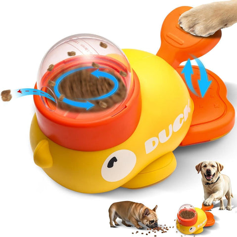 Darrahopens Pet Care > Toys > Cat Toys Yellow Interactive Duck-Shaped Automatic Pet Feeder – Smart Treat Dispenser for Cats & Dogs with 3 Adjustable Port Sizes