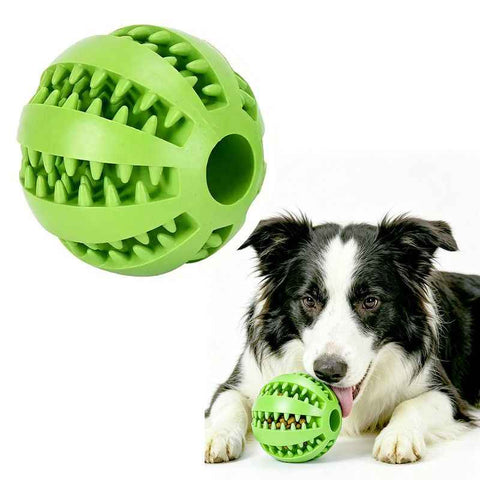 Darrahopens Pet Care > Toys > Dog Toys 2 Large Pet Treat Dispenser Balls, 7CM - Durable Teething and Dental Care Toys - Green