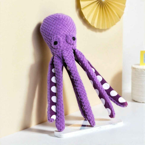 Darrahopens Pet Care > Toys > Dog Toys 2-Pack Purple Plush Octopus Dog Toy with Squeaker - Interactive Chew Toy for Small, Medium & Large Dogs - Durable, Teeth-Cleaning & Boredom-Relief Pet Toy (35cm)