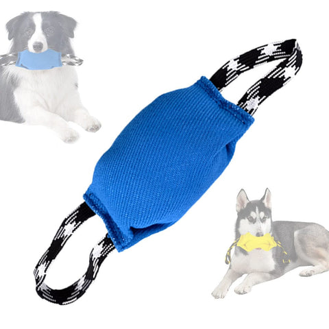 Darrahopens Pet Care > Toys > Dog Toys Blue Durable Dog Tug Toy with 2 Handles - Interactive Bite Pillow for Training & Tug of War