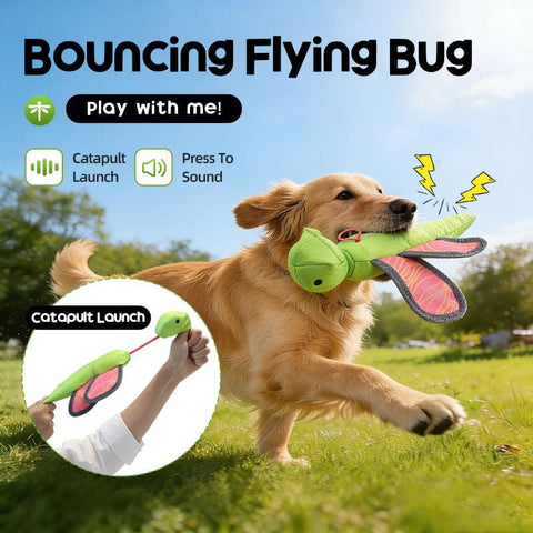 Darrahopens Pet Care > Toys > Dog Toys Bouncy Flying Bug (Captain Dragonfly) Pet Interactive Toy: Launch and Sound Effects with 360° Rotation, Bite-Resistant Oxford Fabric for Fun Between Pets and Owners In Australia - Darrahopens