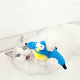 Cat Squeaky Toys Rechargeable Interactive Cat Toy Touch Activated Kitten Plush Pet Toys Blue