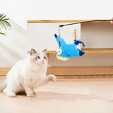 Darrahopens Pet Care > Toys > Dog Toys Cat Squeaky Toys Rechargeable Interactive Cat Toy Touch Activated Kitten Plush Pet Toys Blue