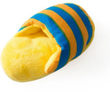 Darrahopens Pet Care > Toys > Dog Toys Dog Toys - Dog Cuddly Toy - Slipper Shape - Interactive - Dog Toy - Yellow and Blue Stripes