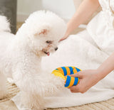Darrahopens Pet Care > Toys > Dog Toys Dog Toys - Dog Cuddly Toy - Slipper Shape - Interactive - Dog Toy - Yellow and Blue Stripes