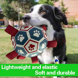 Darrahopens Pet Care > Toys > Dog Toys Interactive dog soccer with air pump-heavy rubber tug-of-war toy, with paw print design, non-toxic blue orange ball, suitable for large/medium dogs, strong chewers, catching and training-suitable for all breeds and sizes, durable and safe, ideal for puppi