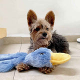Interactive Plush Duck Dog Toy - Chew Toy for Small Dogs Blue