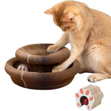 Darrahopens Pet Care > Toys > Dog Toys Organ Cat Toy Transformable Interactive Cardboard Toy with Track and Bell Ball
