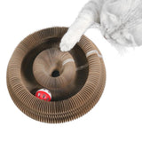 Darrahopens Pet Care > Toys > Dog Toys Organ Cat Toy Transformable Interactive Cardboard Toy with Track and Bell Ball