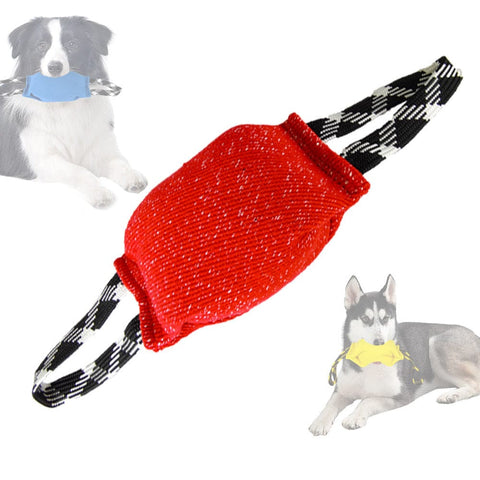 Darrahopens Pet Care > Toys > Dog Toys Red Durable Dog Tug Toy with 2 Handles - Interactive Bite Pillow for Training & Tug of War
