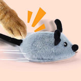 Squeaky Escaping Mouse Toy Light-up Auto Moving Rechargeable Interactive Cat Toy Grey