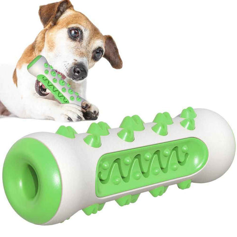 Darrahopens Pet Care > Toys > Dog Toys Tough Dog Chew Toy for Aggressive Chewers, Rubber Squeaky Toothbrush Toy, Green