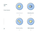 Darrahopens Pet Care > Toys > Dog Toys Yellow and Blue Spiked ring barbell Durable TPR Dog Chew Toys Set -  for Teeth Cleaning - Non-Toxic, Bite-Resistant, Easy Clean - Interactive Play for Medium to Large Dogs