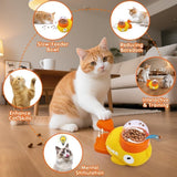 Darrahopens Pet Care > Toys > Dog Toys Yellow Duck Shaped Cat Treat Dispenser, Manual Push Interactive Pet Toy, Plastic Battery-Free Slow Feeder Training Toy,22*14cm,Yellow