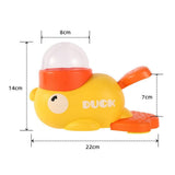 Darrahopens Pet Care > Toys > Dog Toys Yellow Duck Shaped Cat Treat Dispenser, Manual Push Interactive Pet Toy, Plastic Battery-Free Slow Feeder Training Toy,22*14cm,Yellow