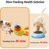 Darrahopens Pet Care > Toys > Dog Toys Yellow Duck Shaped Cat Treat Dispenser, Manual Push Interactive Pet Toy, Plastic Battery-Free Slow Feeder Training Toy,22*14cm,Yellow