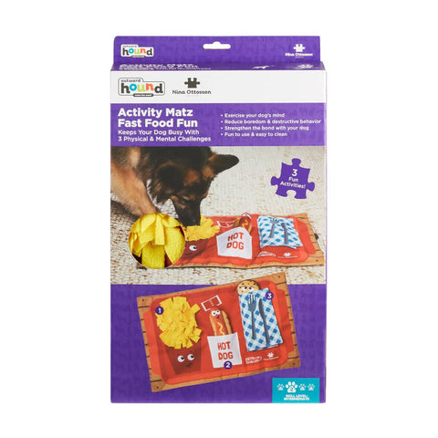 Darrahopens Pet Care > Toys Nina Ottosson Interactive Snuffle Activity Puzzle Mat for Dogs - Fast Food