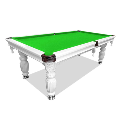 Darrahopens Sports & Fitness 7FT Luxury Slate Pool Table Solid Timber Billiard Table Professional Snooker Game Table with Accessories Pack,White Frame [10% OFF PRE-SALE Red: Dispatch in 8 weeks] - Green