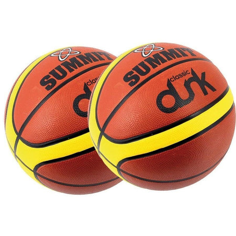 Darrahopens Sports & Fitness > Ball Sports > Basketball & Basketball Accessories 2x Summit Classic Dunk Basketball Indoor Outdoor Sport Game Rubber Ball Size 3