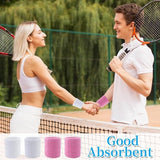 Darrahopens Sports & Fitness > Ball Sports > Basketball & Basketball Accessories 4-Pack Sweat-Wicking Wristbands - Super Stretch Cotton Sports Wristbands - Sweat-Wicking Wristbands - For Tennis, Sports, Basketball, Gymnastics - (Pink and White)
