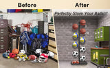 Darrahopens Sports & Fitness > Ball Sports > Basketball & Basketball Accessories Basketball Soccer Storage Rack Sport Ball Organizer Ball Holder Display Stand