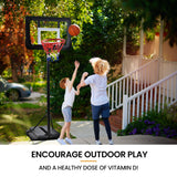 Darrahopens Sports & Fitness > Ball Sports > Basketball & Basketball Accessories DR. DUNK Portable Kids Basketball Hoop Stand System, 1.15m to 1.60m Height Adjustable