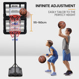 Darrahopens Sports & Fitness > Ball Sports > Basketball & Basketball Accessories DR. DUNK Portable Kids Basketball Hoop Stand System, 1.15m to 1.60m Height Adjustable