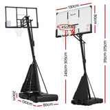 Darrahopens Sports & Fitness > Ball Sports > Basketball & Basketball Accessories Everfit 3.05M Basketball Hoop Stand System Portable Height Adjustable Net Ring
