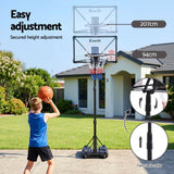 Darrahopens Sports & Fitness > Ball Sports > Basketball & Basketball Accessories Everfit Portable Basketball Hoop System Adjustable Full Foldable Stand 2.07m