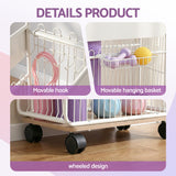 Darrahopens Sports & Fitness > Ball Sports > Basketball & Basketball Accessories Everfit Yoga Mat Storage Rack Mobile Holder with Wheels Basket Home Gym Storage Organizer White