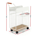 Darrahopens Sports & Fitness > Ball Sports > Basketball & Basketball Accessories Everfit Yoga Mat Storage Rack Mobile Holder with Wheels Basket Home Gym Storage Organizer White