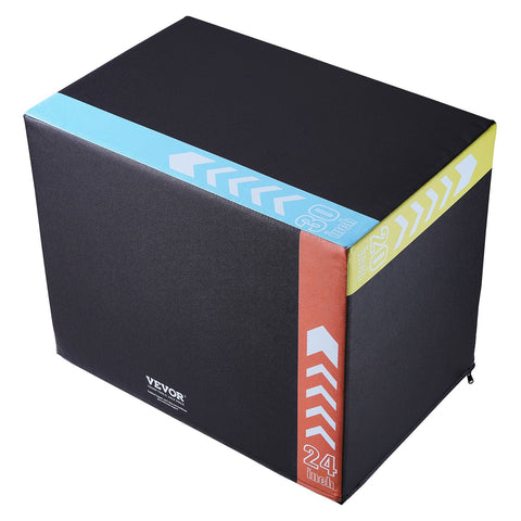 Darrahopens Sports & Fitness > Ball Sports > Basketball & Basketball Accessories VEVOR 3 in 1 Plyometric Jump Box, 30/24/20 Inch Foam Plyo Box, Platform & Jumping Agility Box, Anti-Slip Fitness Exercise Step Up Box for Home Gym Training, Conditioning Strength Training, Black