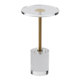 Darrahopens Sports & Fitness > Ball Sports > Basketball & Basketball Accessories VEVOR Clear Acrylic End Table, Acrylic Side Table with a Solid Base, 11.9 x 11.9 inch Round Tabletop, 21.4 inch High, for Coffee, Drink, Food, Snack used in Living Room, Bedroom, and Study