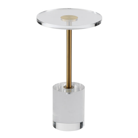 Darrahopens Sports & Fitness > Ball Sports > Basketball & Basketball Accessories VEVOR Clear Acrylic End Table, Acrylic Side Table with a Solid Base, 11.9 x 11.9 inch Round Tabletop, 21.4 inch High, for Coffee, Drink, Food, Snack used in Living Room, Bedroom, and Study