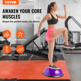 Darrahopens Sports & Fitness > Ball Sports > Basketball & Basketball Accessories VEVOR Half Exercise Ball Trainer, 23 inch Balance Ball Trainer, 660lbs Stability Ball, Yoga Ball with Resistance Bands & Foot Pump, Strength Fitness Ball for Home Gym, Full Body Workout, Purple