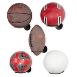 Darrahopens Sports & Fitness > Ball Sports > Basketball & Basketball Accessories Wall Mounted Ball Rack 3pc - Iron Basketball Football Rugby Storage Display Holder, Space Saving, Perfect Black