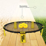 Darrahopens Sports & Fitness > Ball Sports > Netball & Netball Accessories W3 Ball Original Roundnet Game Set, 4-Player Outdoor Volleyball with 3 Balls, Net & Bag for Lawn, Sand & Indoors