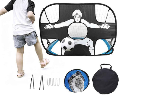 Darrahopens Sports & Fitness > Ball Sports > Soccer & Soccer Accessories 2 in 1 Portable Foldable Soccer Goal with Detachable Target - Blue