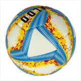 Darrahopens Sports & Fitness > Ball Sports > Soccer & Soccer Accessories A yellow, blue and red football with color matching size5, PU fitting material, Christmas Boxing Day gift, including pump+air needle+net bag set,soccer