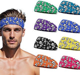 Darrahopens Sports & Fitness > Ball Sports > Soccer & Soccer Accessories Football Themed Headband - Stretchy Printed Headband - Set of 8 - Sporty, Sweat-Wicking & Breathable - Wide-Brim Hair Accessory