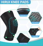 Darrahopens Sports & Fitness > Ball Sports > Soccer & Soccer Accessories Honeycomb Knee Pads for Kids, Teens & Adults – Protective Compression Knee Guards for Basketball, Football, Cycling & Running(Black,XXL)