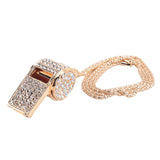 Darrahopens Sports & Fitness > Ball Sports > Soccer & Soccer Accessories Metal Rhinestone Crystal Whistle with Key Ring for Referees Coaches Teachers