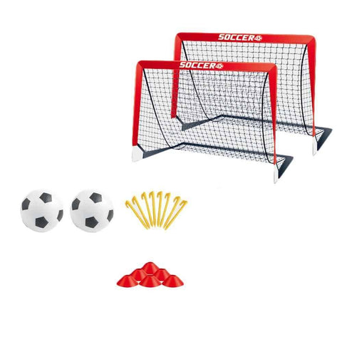 Darrahopens Sports & Fitness > Ball Sports > Soccer & Soccer Accessories Soccer Goals for Backyard Set Outdoor Sports Games - Red Goal Frame with White Net